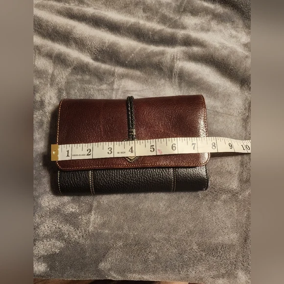 VINTAGE Brighton all leather wallet/crossbody purse/with original pen - Picture 10 of 11